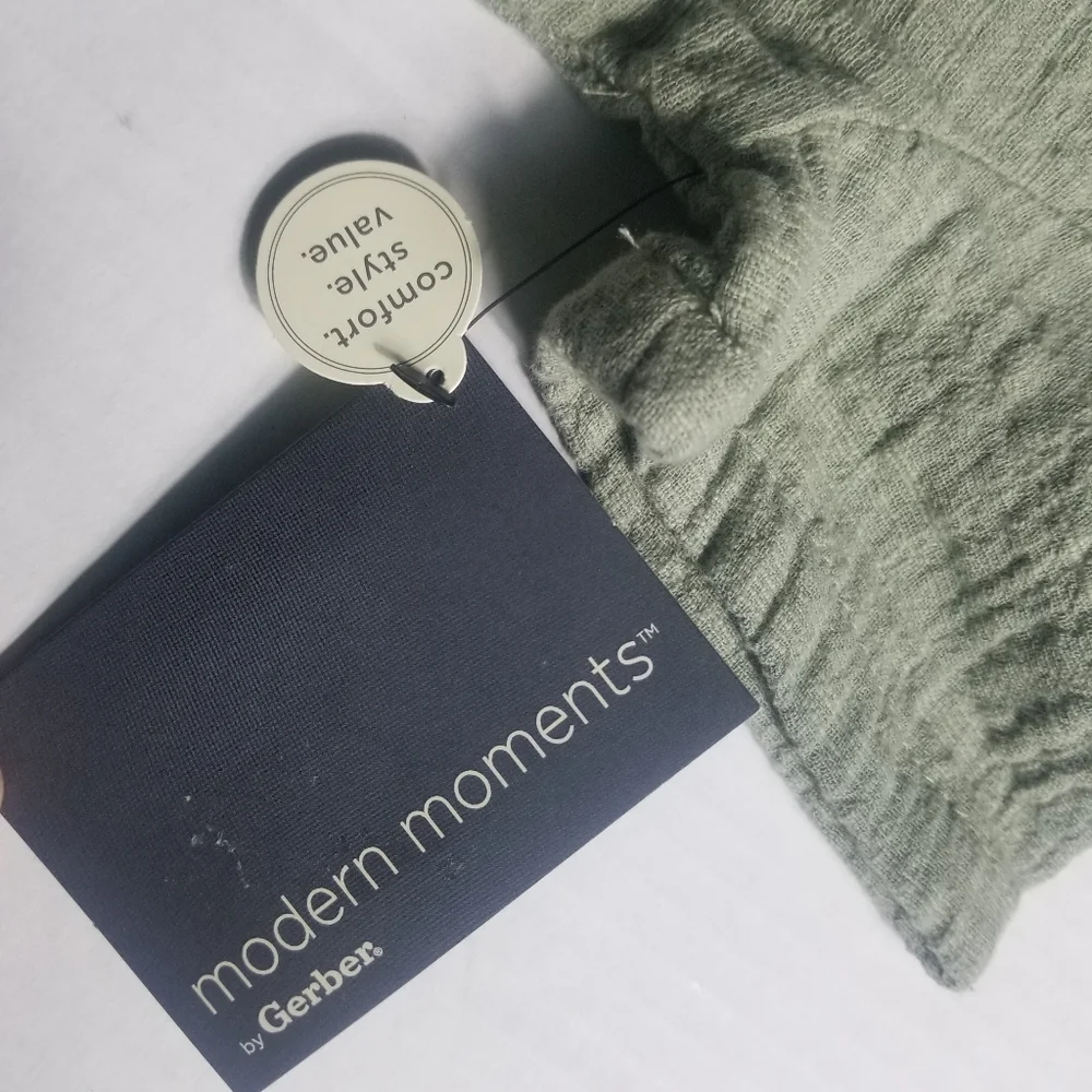 NWT MODERN MOMENTS GREEN BUTTON DOWN SHORT OUTFIT SIZE 18 MONTHS